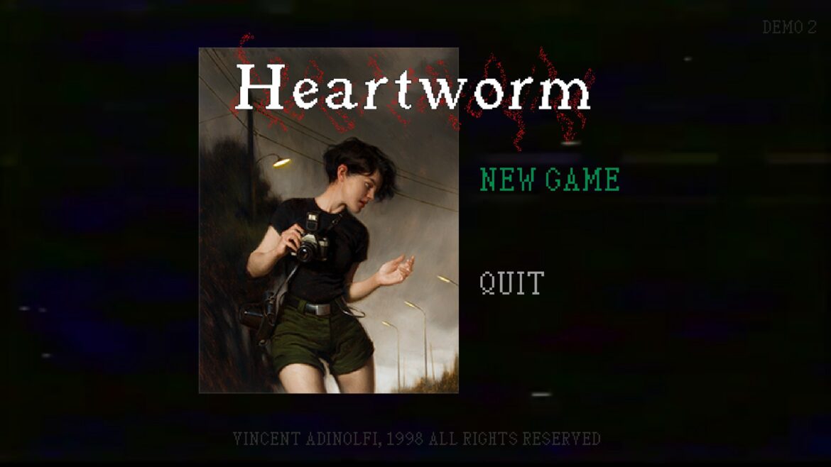 The main cover depecting the title HEARTWORM and the main character