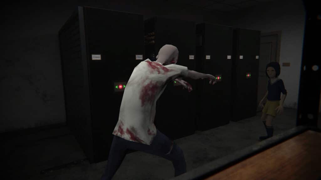 A zombie lunges toward the chraracter 