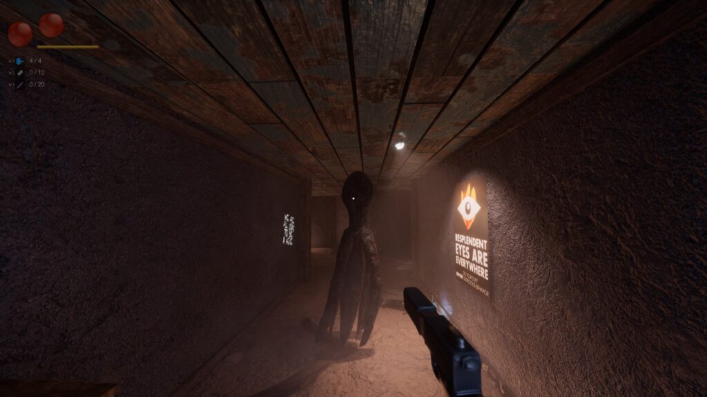 A dark, squid-like monster approaches the player.