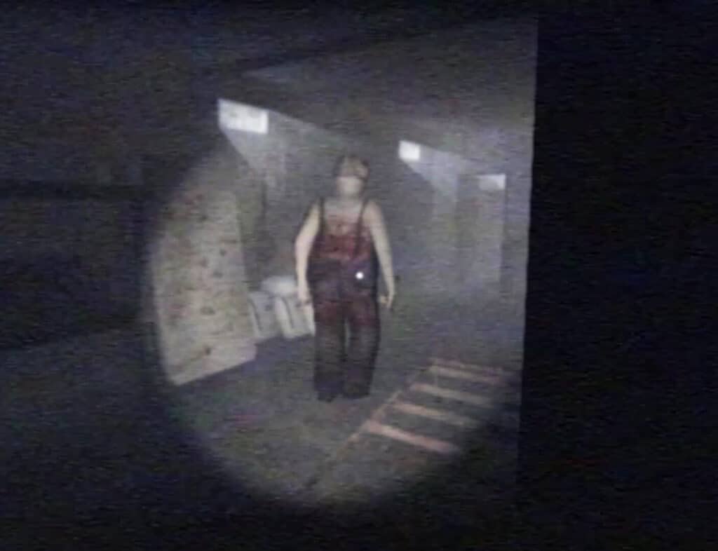 A killer wearing bloody overalls is searching for the player 